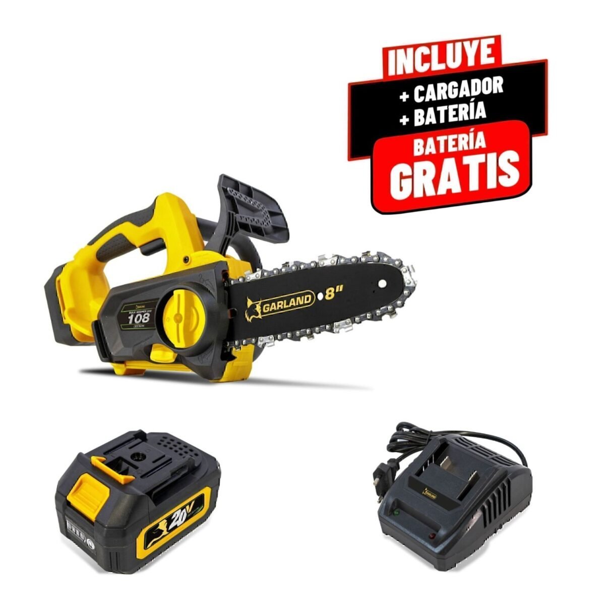 Motosierra Garland Bulk Keeper 108-V23 Batería 4Ah Y Cargador incluido - Imagen 1