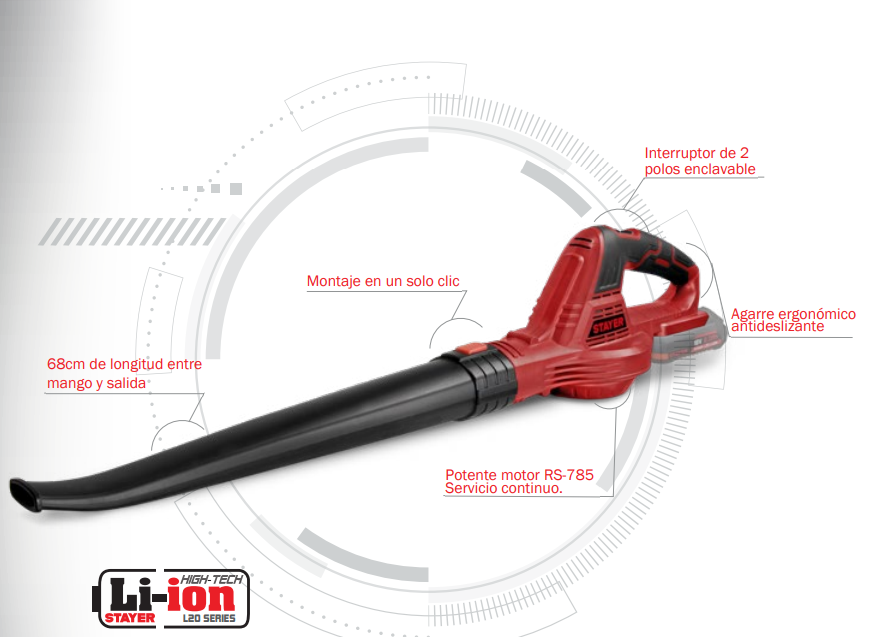 Captura de pantalla 2025-10-21 140608 Soplador a batería Stayer VENTO L20 + 1 Bat. 4 AH. + Cargador 4.0 L20 - Imagen 2